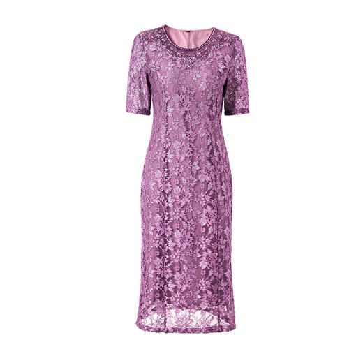 高贵优雅，夏季喜妈妈中长裙简约刺绣平时可穿宴会晚礼服裙LC-2368 商品图4