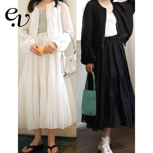 Even Vintage| 精致唯美 法式半透明面纱百褶蓬蓬裙半身裙女夏季 商品图0
