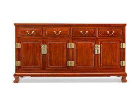 红桥红  家具严选  缅甸花梨（大果紫檀）【158 明式四抽屉 餐边柜】