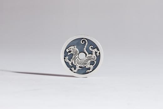 矩德泉坊 纯银手作    四灵挂坠（白虎2.8厘米版）686 商品图0