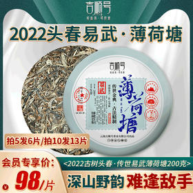第2份半价！2022年春茶 薄荷塘普洱茶生饼古树茶叶200g/饼