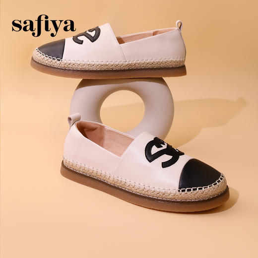 Safiya/索菲娅 2023秋季新品小香风浅口软底一脚蹬休闲平底渔夫鞋 SF33112424 商品图4