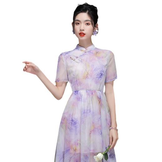 夏季新款，时尚优雅改良年轻玻璃纱旗袍连衣裙OY-230269 商品图4