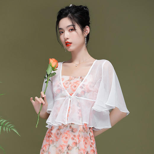 优雅清凉，女装披肩旗袍外搭吊带裙外搭OY-21096 商品图3