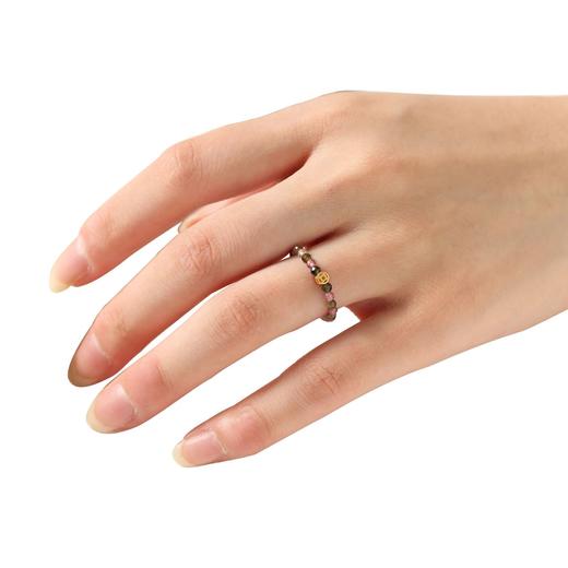 「数款可选」细2mm迷你S925银天然彩虹碧玺戒指戒子珍珠水晶质感祝福好运时尚饰品 商品图4