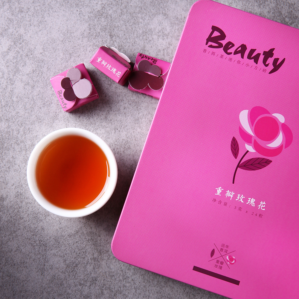 吉顺号2018年普洱熟茶 金豆豆玫瑰花香型普洱熟茶小沱礼盒装120克/盒