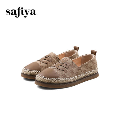 Safiya/索菲娅 2023秋季新品小香风浅口软底一脚蹬休闲平底渔夫鞋 SF33112424 商品图7