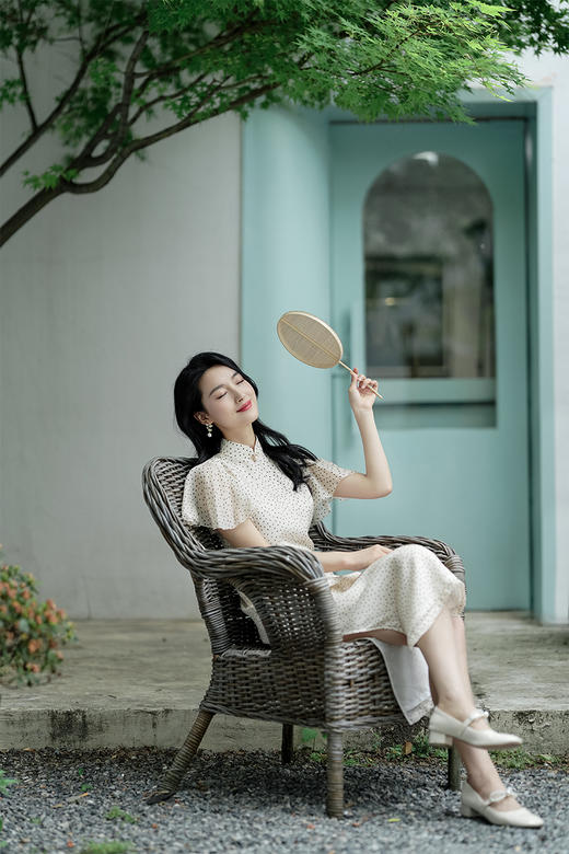 逸红颜明月优选#『茉莉』显瘦显高波点雪纺连衣裙，一眼抓住温柔，让时尚的高光时刻加倍！ 商品图9