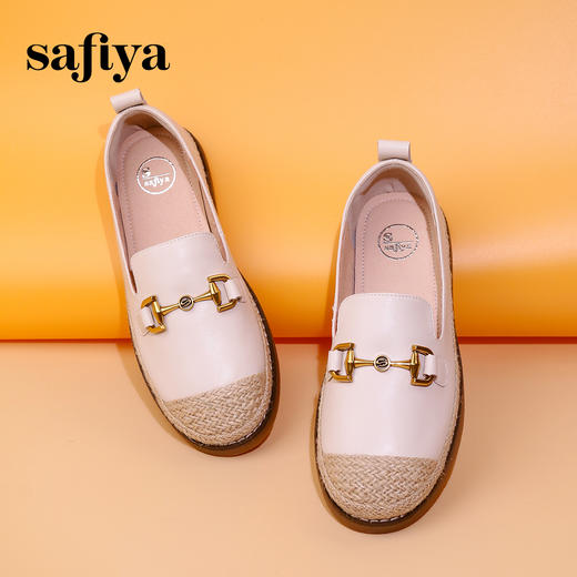 Safiya/索菲娅 2023秋新款外穿一脚蹬休闲编织平底渔夫鞋 SF33112423 商品图10