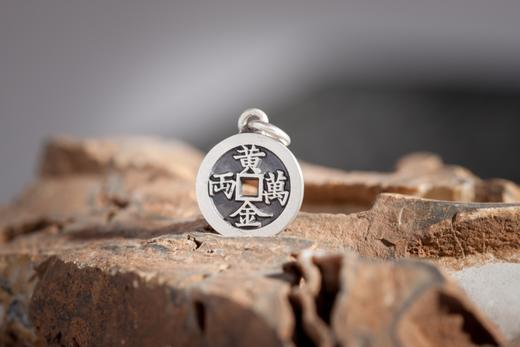 矩德泉坊 纯银手作   招财进宝黄金万两（1.2厘米挂扣版）670 商品图4