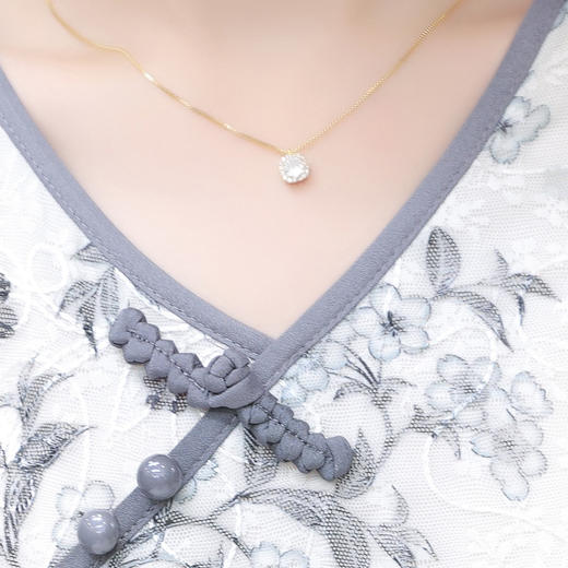 夏季新款，拼接印花裙假两件中长款A字裙妈妈装网纱裙复古旗袍裙QYM-KED-H1207-Y 商品图3