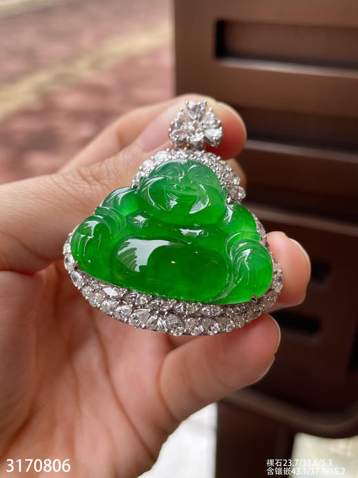 高冰帝王绿佛公吊坠【3170806】具体价格微信咨询 商品图5