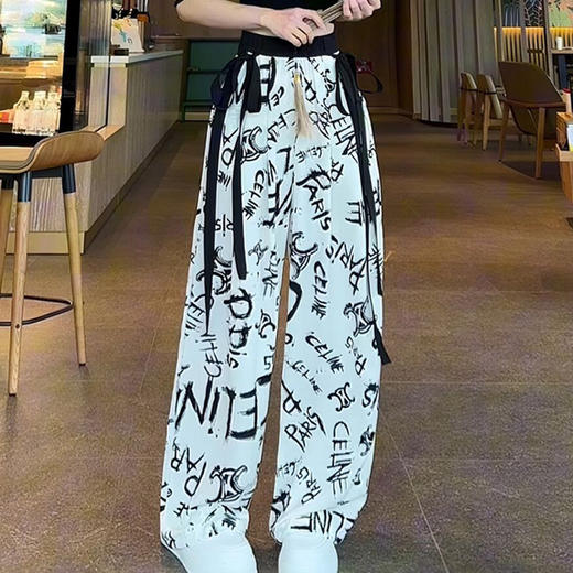 【超舒适！超显瘦！！！】清凉夏日，雪纺国风冰丝防晒凉凉阔腿裤女，舒适自如，水墨画印花；展现女性优雅休闲风范！ 商品图2