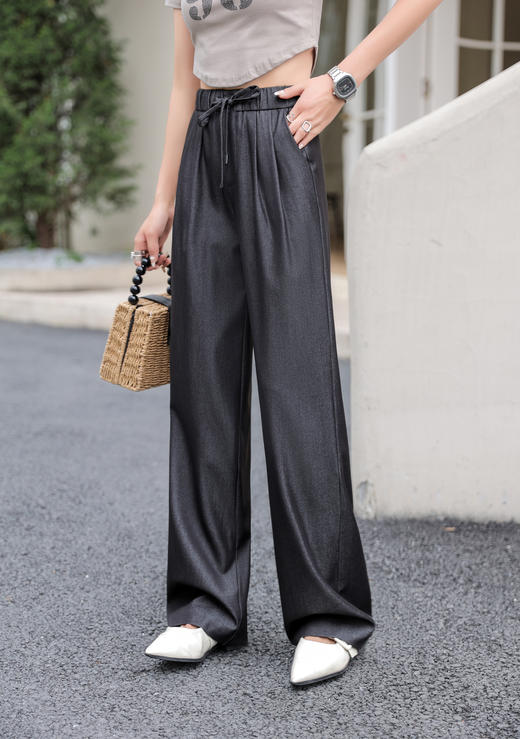 S1臣禾牛仔色垂感拖地直筒长裤9232060473 商品图3