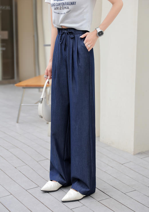 S1臣禾牛仔色垂感拖地直筒长裤9232060473 商品图0