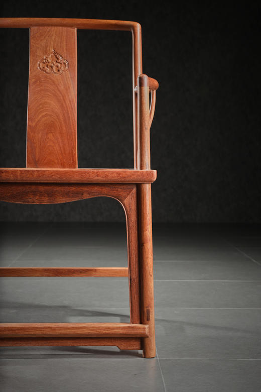 红桥红  家具严选  缅甸花梨（大果紫檀）【嘉木堂 矮靠背 南官帽椅】 商品图3