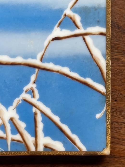 彩绘冬雪夕阳芦雁图瓷板，顺丰包邮 商品图7