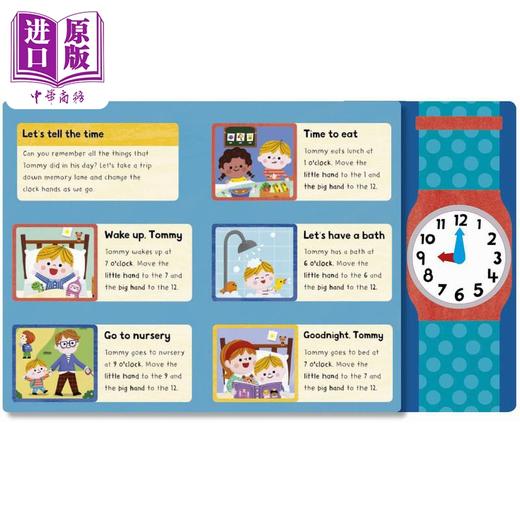 【中商原版】My First Clock Book 我的小小时钟 英文原版 进口图书 纸板书图画书 认知识物 儿童绘本 亲子童书 生活常识百科 商品图3