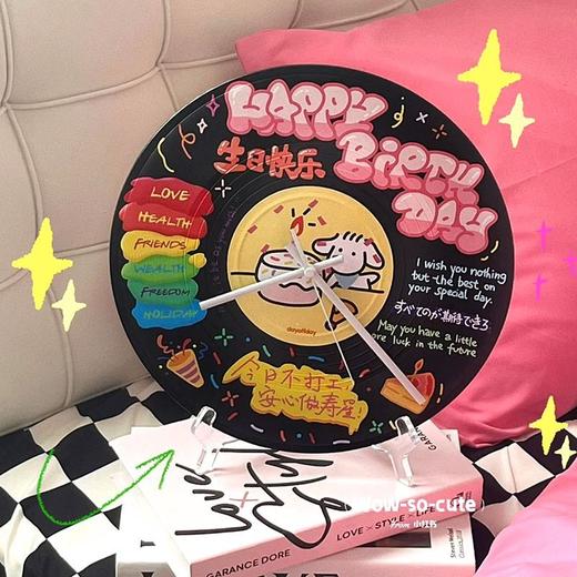 网易云仿真黑胶唱片涂鸦diy定制生日礼物装饰时钟摆件周杰伦碟片 商品图5