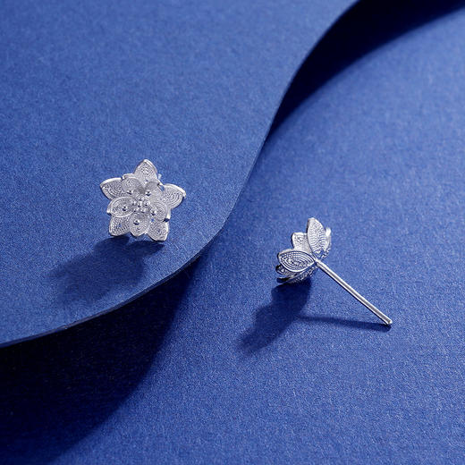 子佩集S990银【玉茗】耳钉【QFES022】2306 商品图4