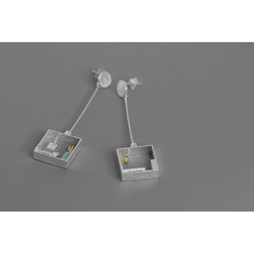 梵灵快乐猫宅趣味场景耳钉S925银原创设计女显瘦款 商品图3