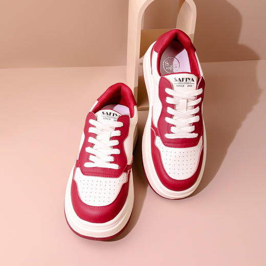 Safiya/索菲娅2023秋季新品新潮街头拼色厚底运动百搭休闲板鞋 SF33112067 商品图5