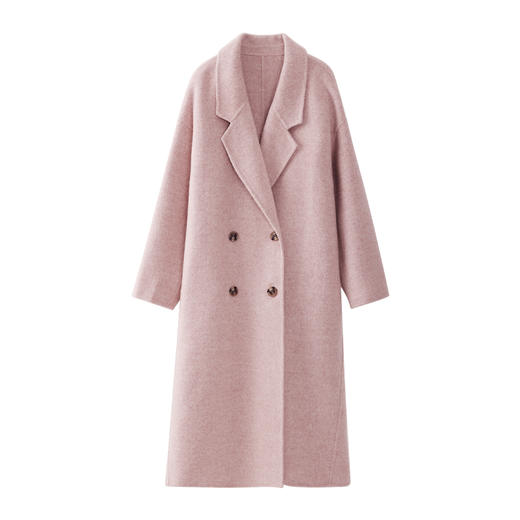 鹿向南《草莓巧克力》单双面呢粉色大衣女秋冬季毛呢外套新款 商品图3