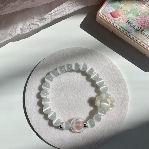 「月亮奔你而来」天然粉晶猫眼石海蓝宝紫晶可爱手链女送礼手串时尚饰品 商品图1