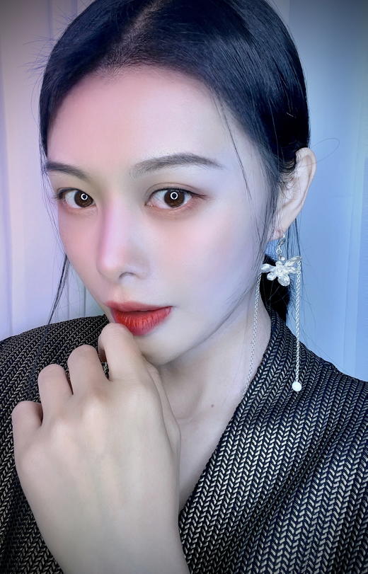 【雾境定制】紫荆蝴蝶 小众古风设计师款 S990足银+淡水珍珠耳环 SEH0454 商品图3