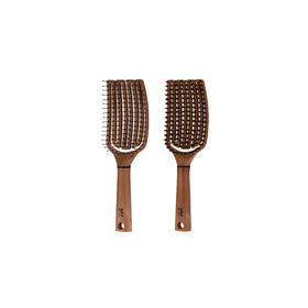 韩国yao 镂空按摩梳 五指大款 木纹棕