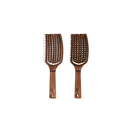 韩国yao 镂空按摩梳 五指大款 木纹棕 商品图0