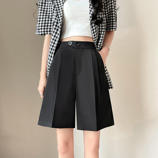 【别样小清新，粉西套装短裤】闪耀夏日！超显腿型a字直筒设计，让你高腰阔腿漂亮随意；轻盈面料舒适贴肤，出行旅游必备良选！ 商品图4