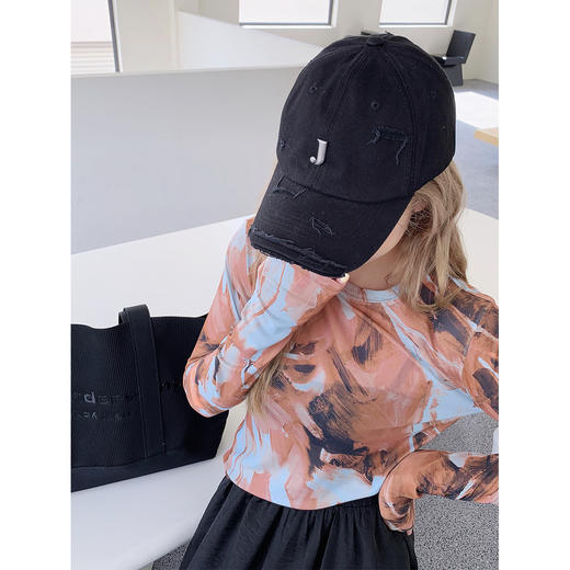 ~·复古金属J装饰鸭舌帽女夏季韩版时尚百搭遮阳棒球帽 商品图2