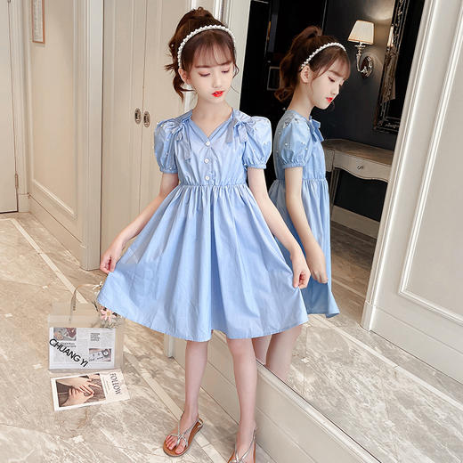 【2023新款连衣裙儿童夏季公主裙】中大童短袖棉布裙夏款，亲肤自然，吸湿透气，舒适自然，元气小仙女 商品图5