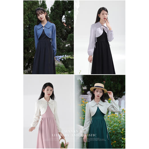 【65折秒杀】鹿向南《春日奏鸣曲》法式连衣裙两件套女早春显瘦裙子LXN28527LYQ 商品图2