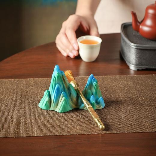 树脂彩绘工艺品温变舞蹈侍女图只此青绿笔架千里江山变色茶宠摆件 商品图4