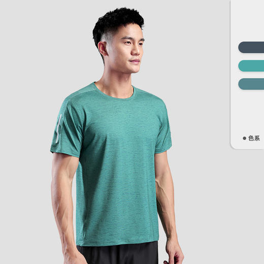 【男士速干运动T恤】- 高弹力反光运动跑步训练速干短袖 商品图1