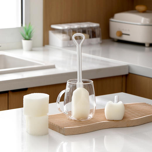 FaSoLa 长柄家用杯刷洗杯刷清洁刷无死角海绵刷子奶瓶刷可替换 商品图3