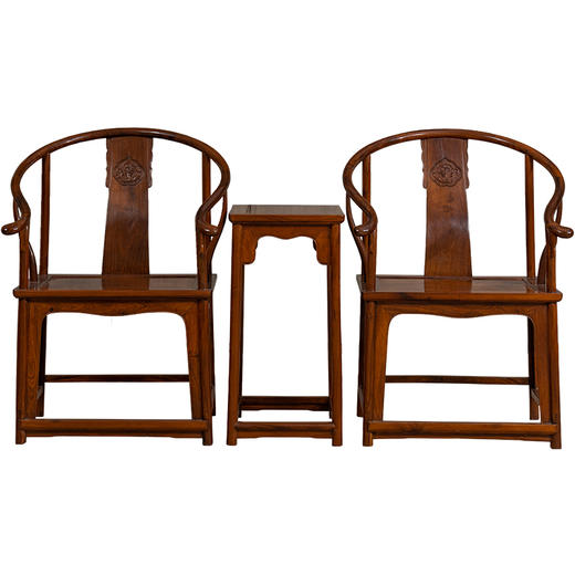 黄花梨浮雕螭龙纹圈椅成套（两椅一几） 商品图5