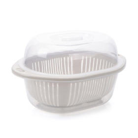 全适双层带盖沥水篮洗菜篮盆筛果蔬漏盘淘菜盆沥水盆收纳置物篮收纳篮