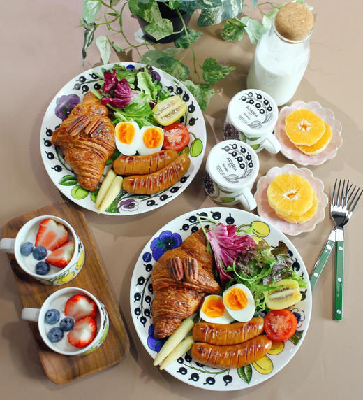 【新】芬兰Arabia硕果Paratiisi陶瓷马克杯咖啡杯套装蓝黄经典款 商品图1