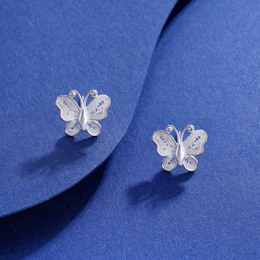 子佩集S990银【留连戏蝶】耳钉【MXED006】2306 商品图1