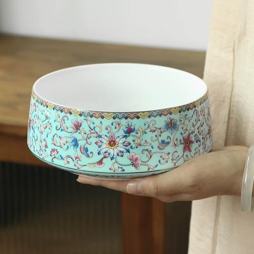陶瓷柒彩珐琅/纳福茶洗 家用笔洗缸茶洗缸建水水盂茶渣缸中式茶具配件 商品图3
