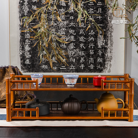 七巧·楠竹双层围栏壶架杯架