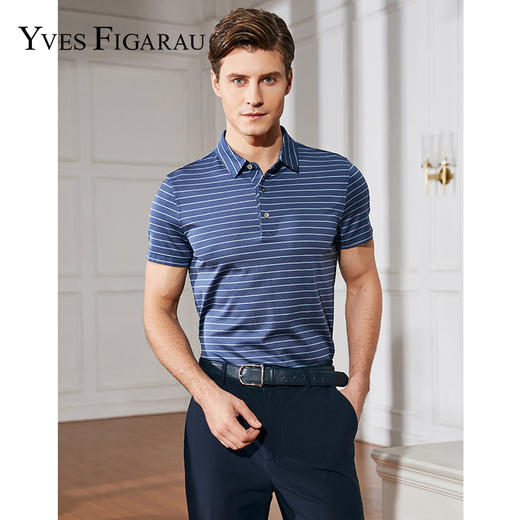 YvesFigarau伊夫·费嘉罗新品100%桑蚕丝休闲短袖T恤935806 商品图0