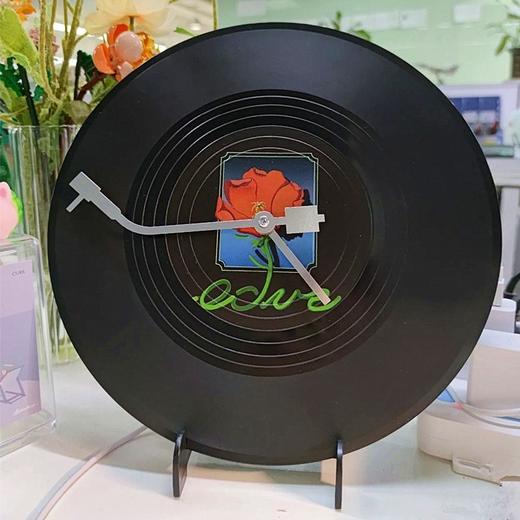 网易云仿真黑胶唱片涂鸦diy定制生日礼物装饰时钟摆件周杰伦碟片 商品图8
