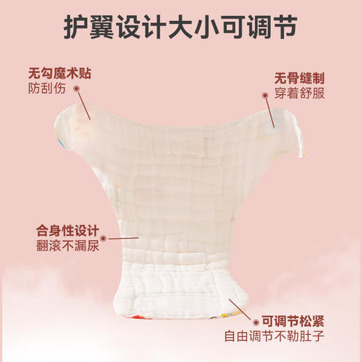 【5条捡漏装】婴儿夏季必备！新款防水立体防侧漏尿布，纱布芥子兜布裤隔尿裤，让宝宝在炎热的天气里也能舒适自在！ 商品图1