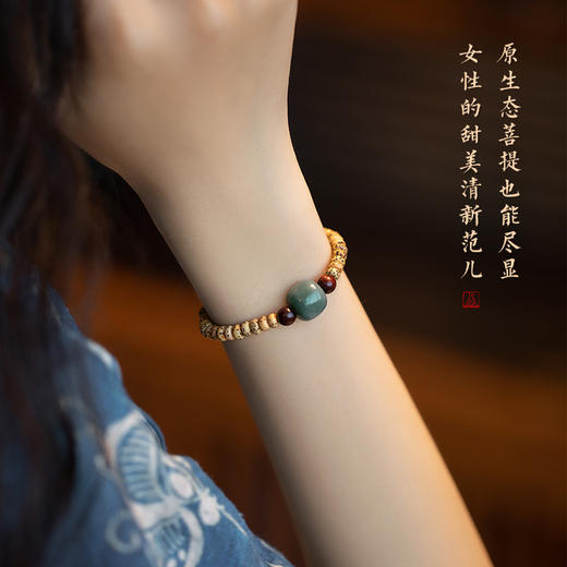 「颗颗精选！星月菩提」原生态星月菩提手串女天然绿菩提佛珠菩提根细手链清新甜美复古风时尚饰品 商品图1