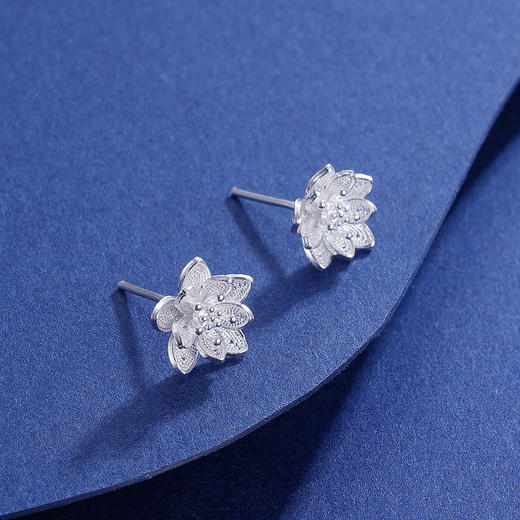 子佩集S990银【玉茗】耳钉【QFES022】2306 商品图5