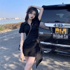 【夏季短袖polo连衣裙女2023年新款不规则收腰包臀】短裙显瘦辣妹裙子，更能凸显女性自信、独立的精神风貌。凭借其收腰设计和不规则裙摆，让你在街头尽显时尚辣妹范儿。 商品缩略图5